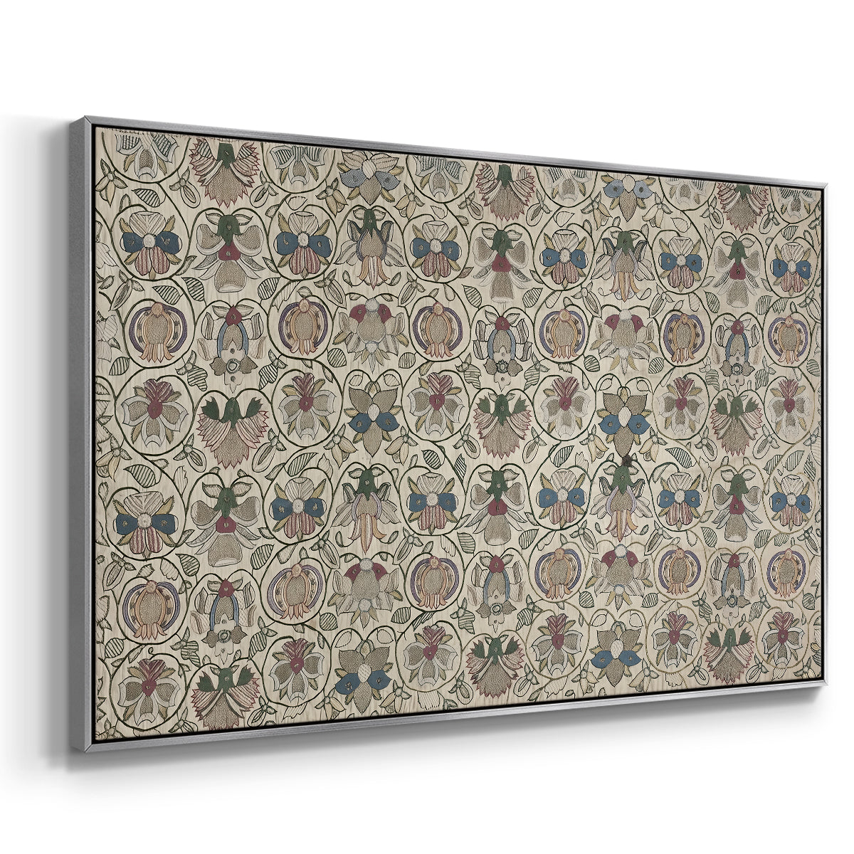 Long Cushion Cover (Printed Textile), c. 1600 - Floater Framed Canvas Print