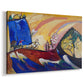 Canvas art print featuring an expressive composition referencing motion of a troika through fragmented forms, displayed at an angle