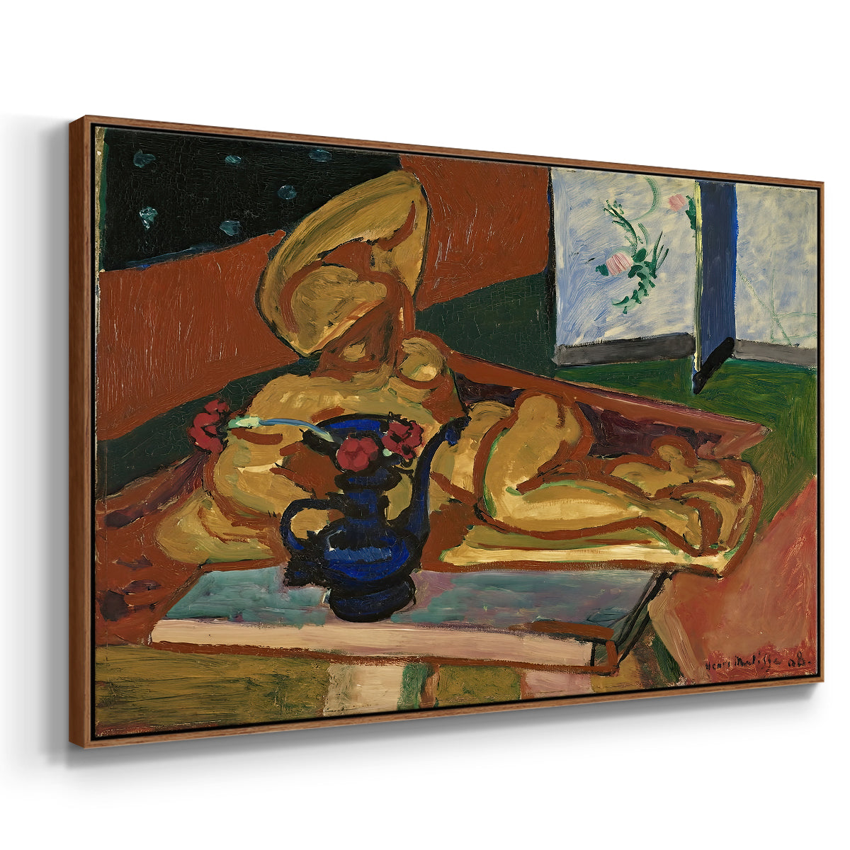 Sculpture and Persian Vase (The Bronze Figure), 1908 - Floater Framed Canvas Print