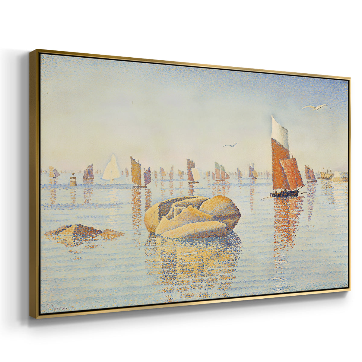Concarneau, Quiet Morning, Opus 219, 1891 - Floater Framed Canvas Print
