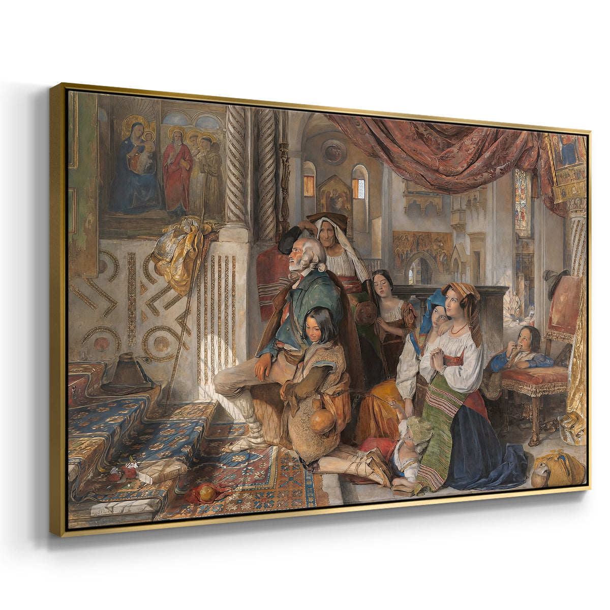 Roman Pilgrims, 1854 - Floater Framed Canvas Print