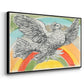 Flying Dove with Rainbow (Colombe volant à l'Arc-en-ciel), 1952 - Floater Framed Canvas Print