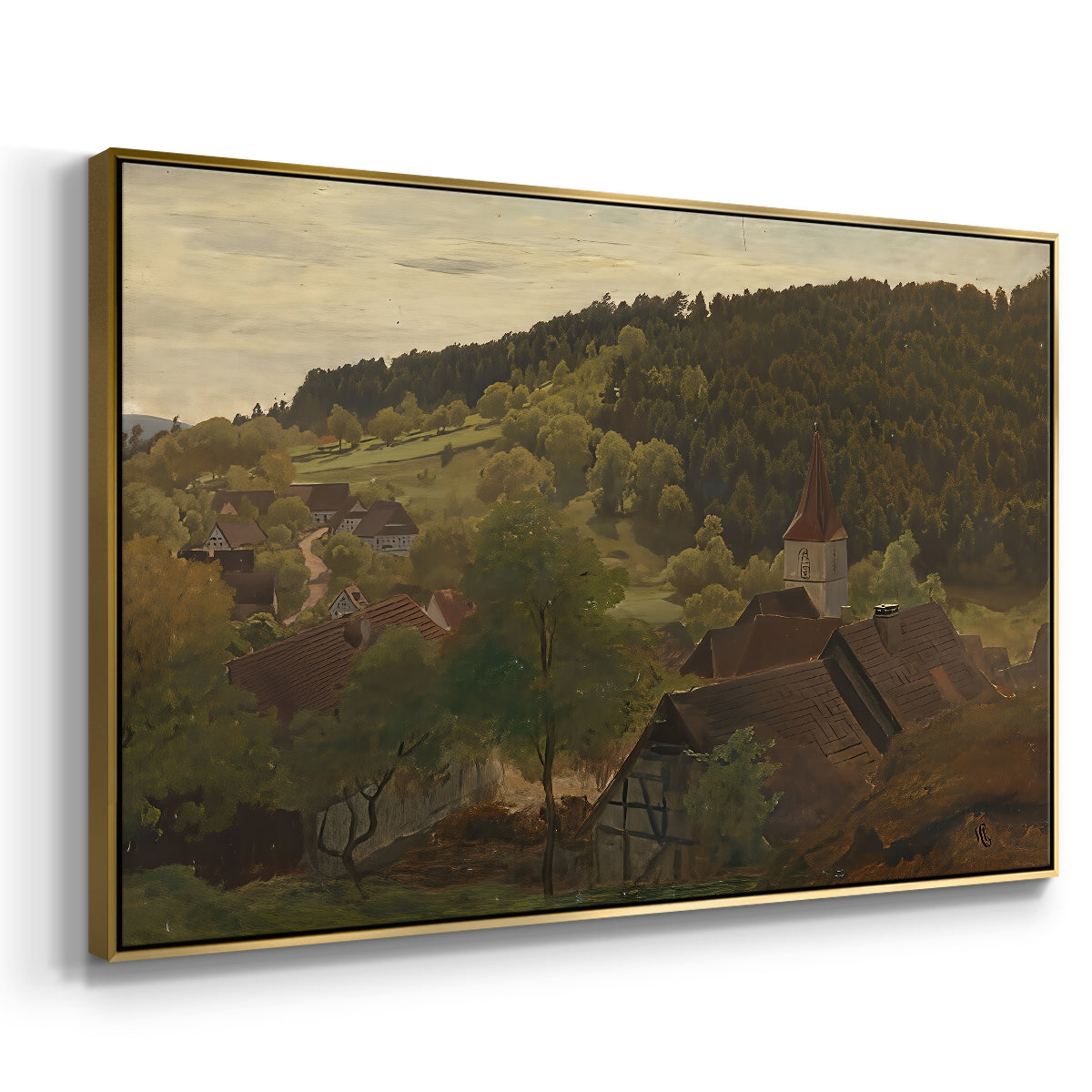 Landscape from Ebersteinburg in Baden, 1876 - Floater Framed Canvas Print