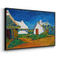 Three White Cottages at Saintes-Maries, 1888 - Floater Framed Canvas Print