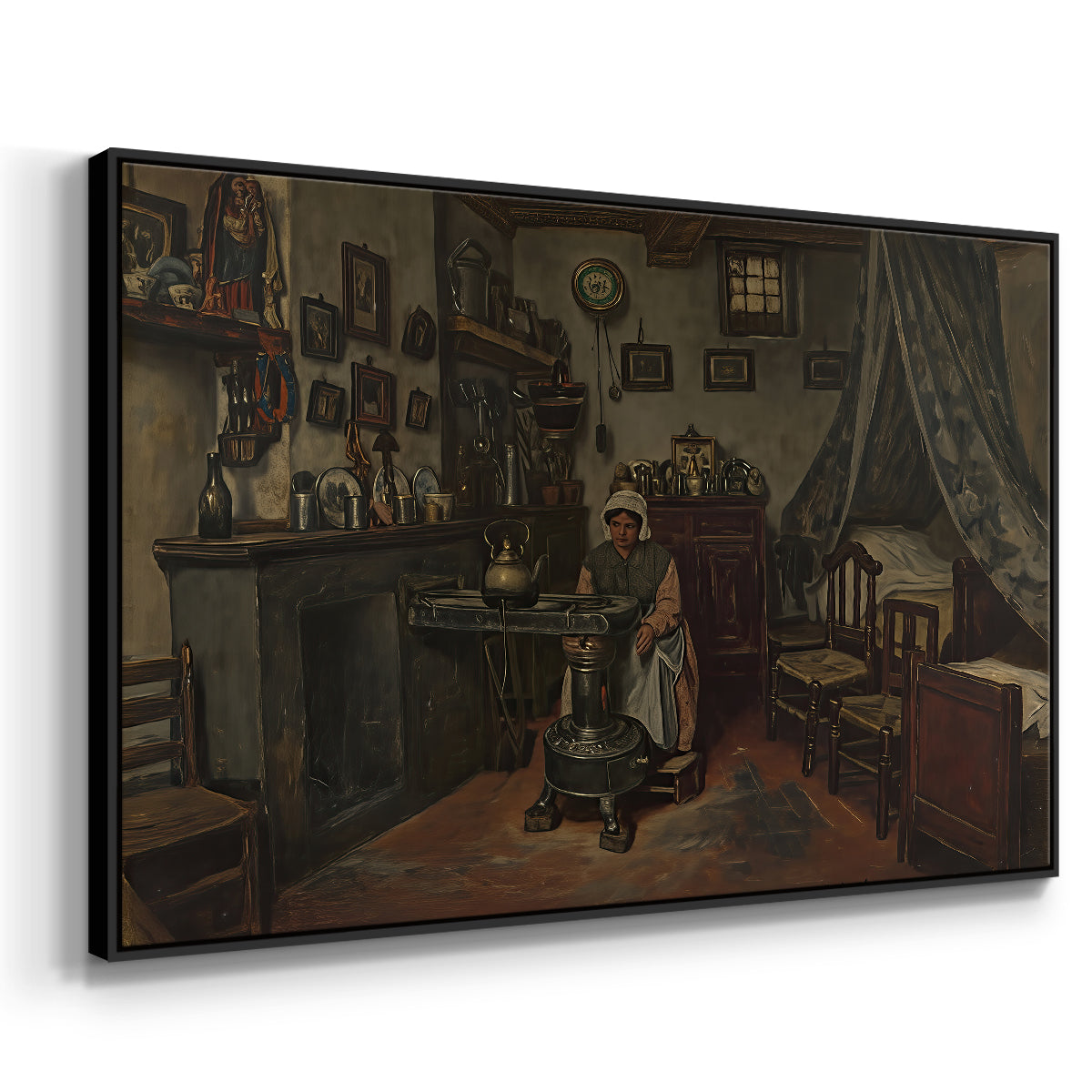 Interior, c. 1865-1870 - Floater Framed Canvas Print