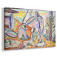 Canvas art print featuring an expressive seaside gathering with reclining and seated figures, displayed at an angle