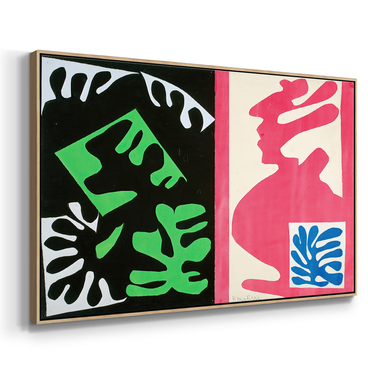 Composition, Black and Red, from Jazz, 1947 - Floater Framed Canvas Print