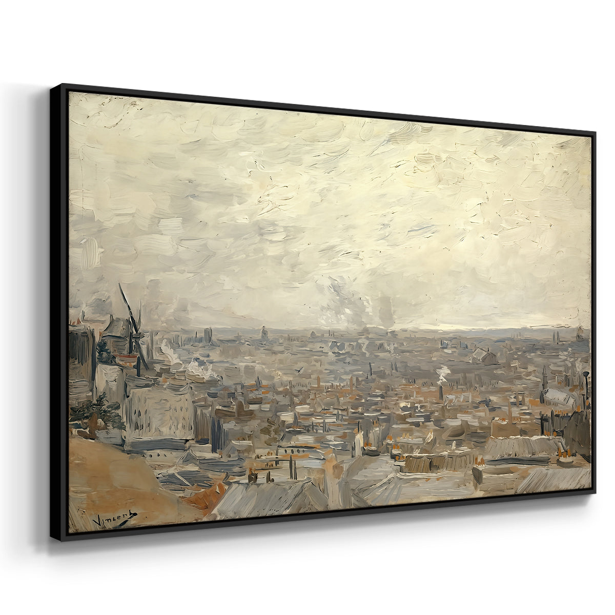 View from Montmartre, 1886 - Floater Framed Canvas Print