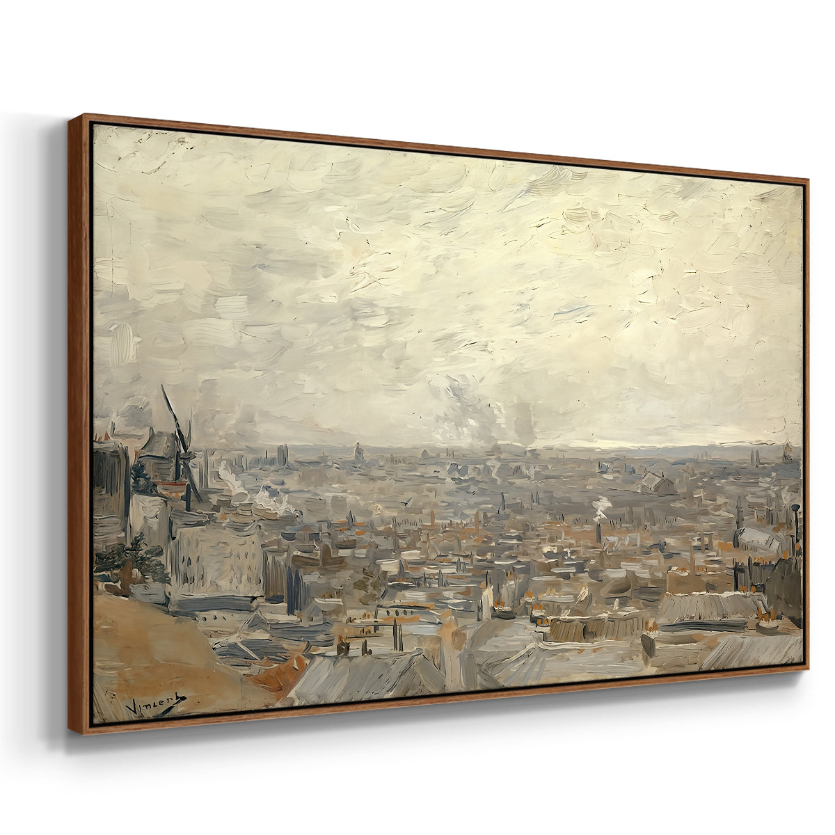 View from Montmartre, 1886 - Floater Framed Canvas Print
