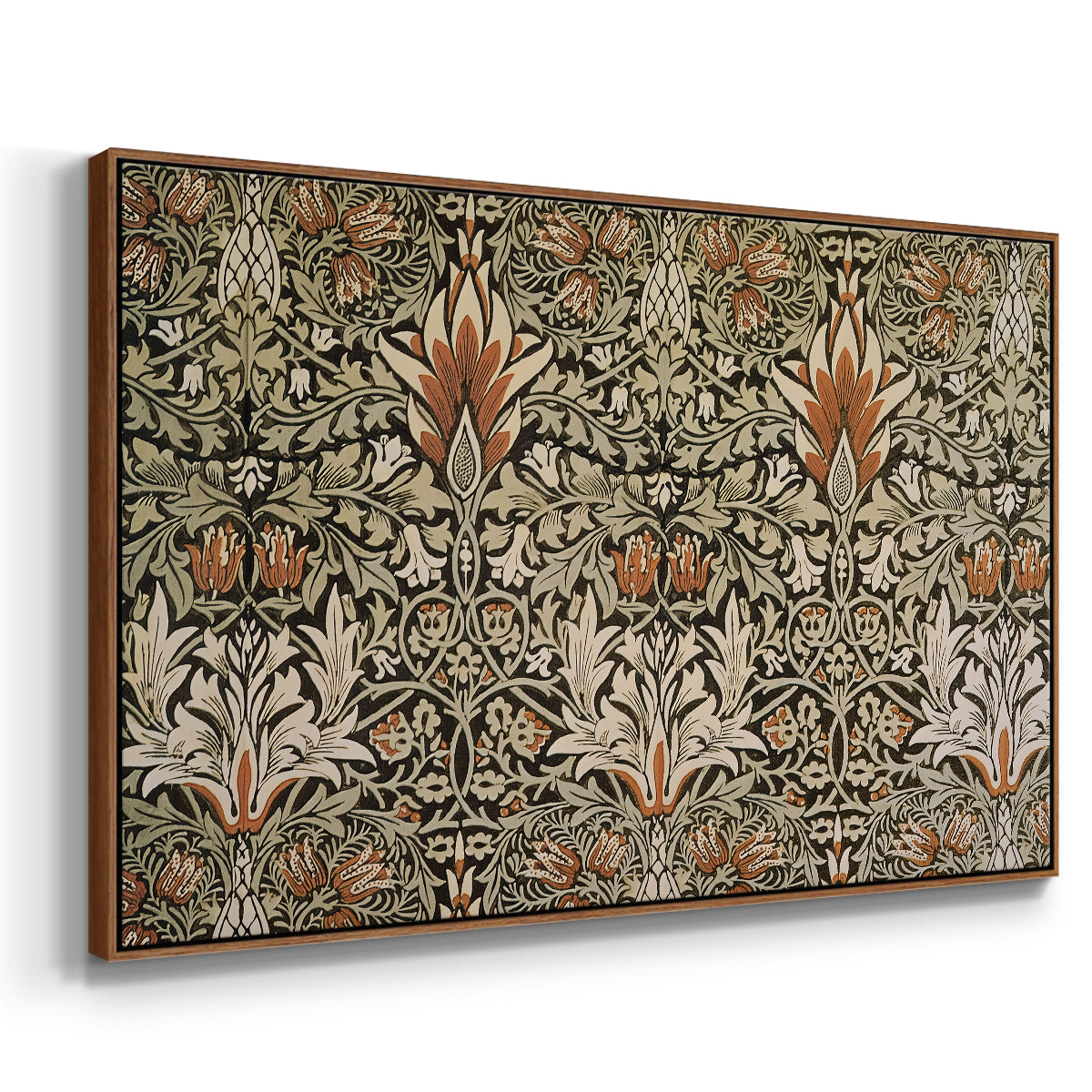 Snakeshead - Charcoal/Spice, c. 1876 - Floater Framed Canvas Print