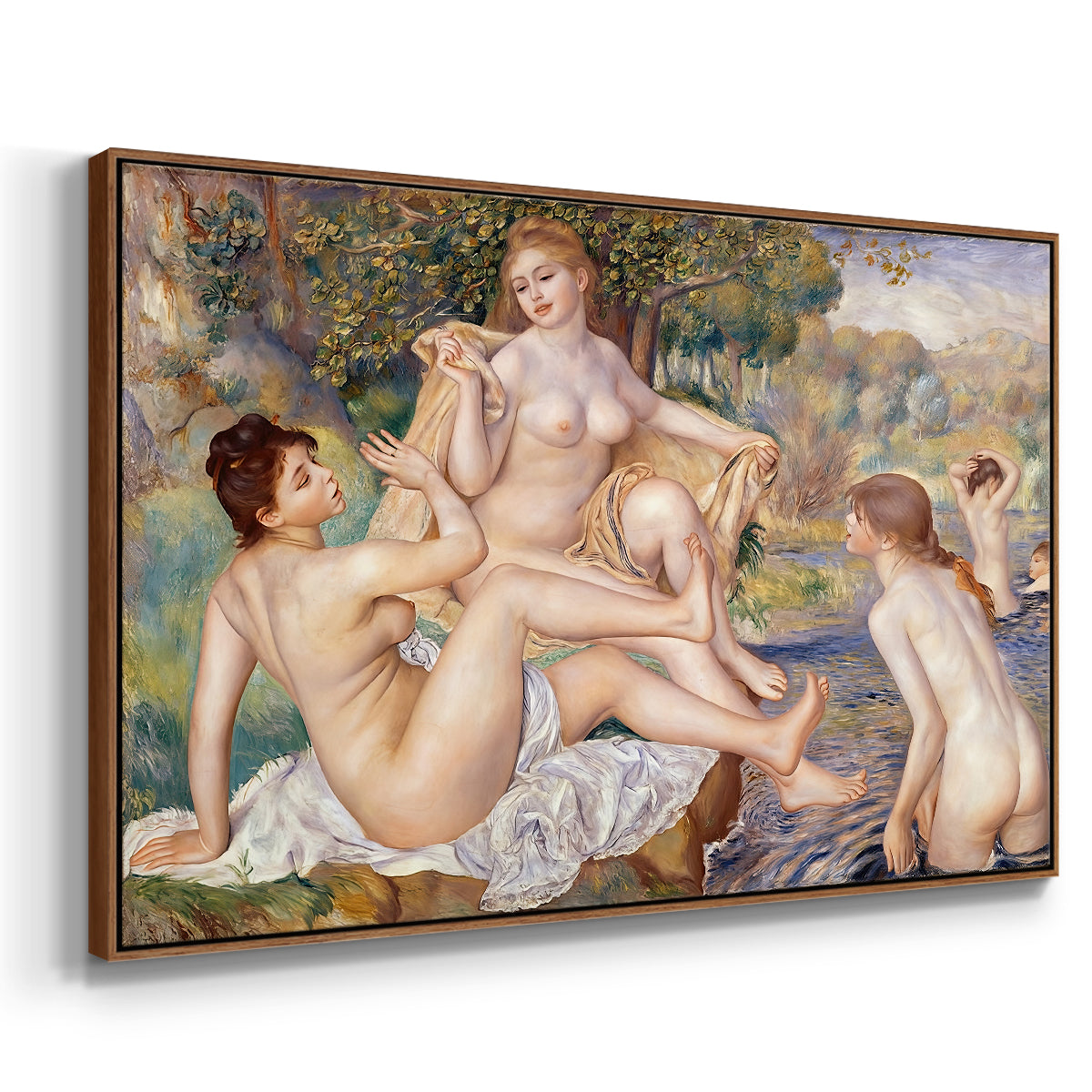 The Large Bathers, 1884-1887 - Floater Framed Canvas Print