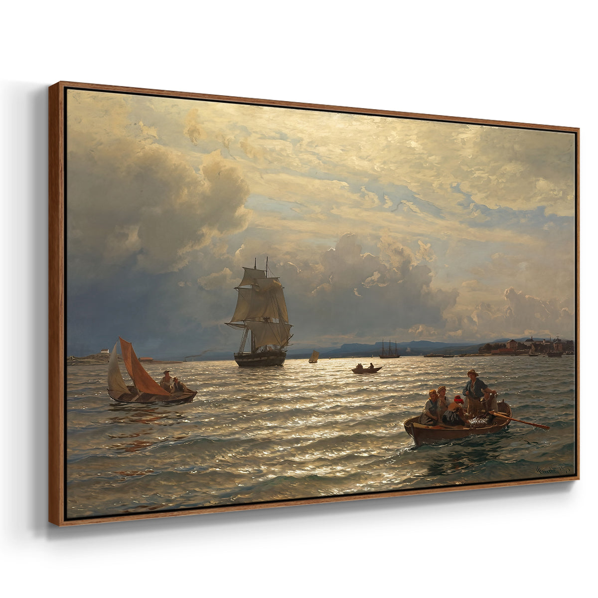 From the Inlet of Oslo, 1874 - Floater Framed Canvas Print