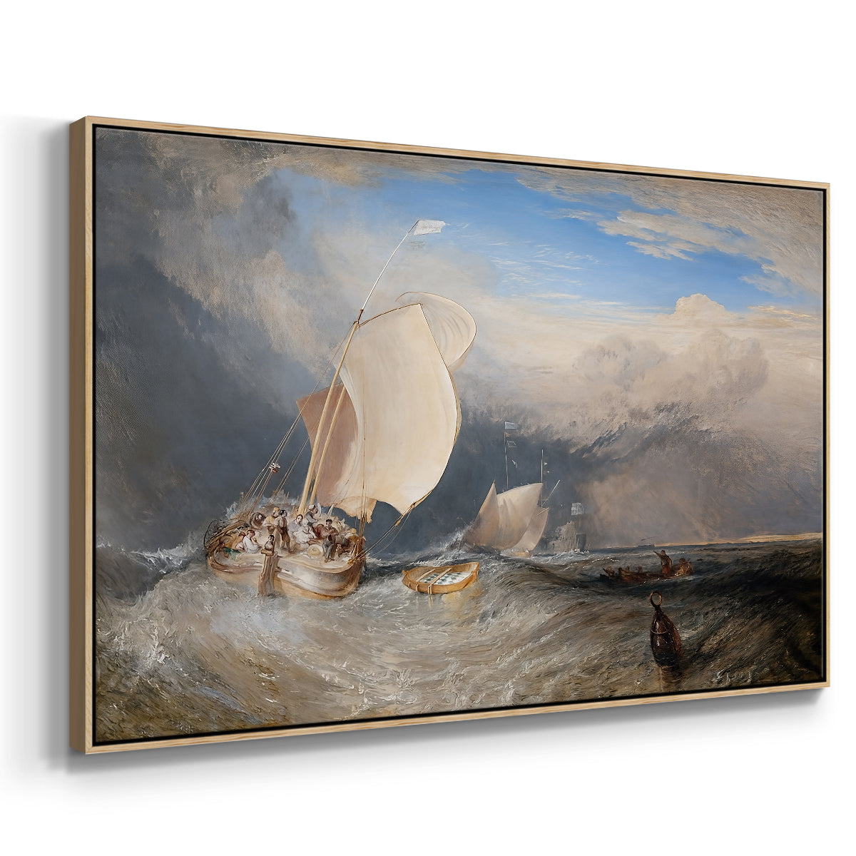 Fishing Boats with Hucksters Bargaining for Fish, 1837-1838 - Floater Framed Canvas Print