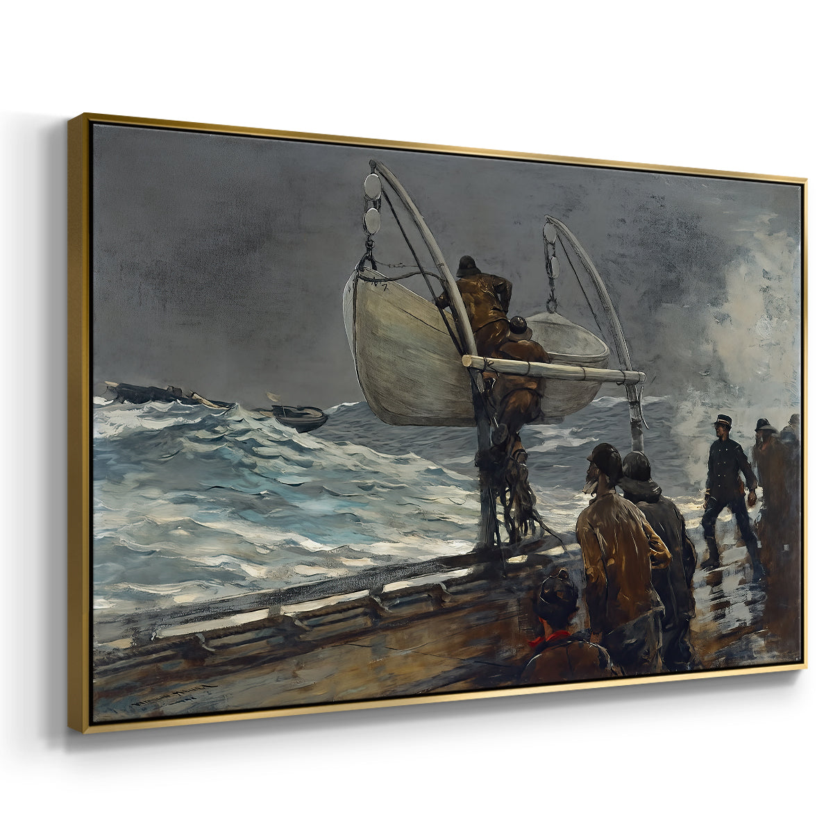 The Signal of Distress, c. 1896 - Floater Framed Canvas Print
