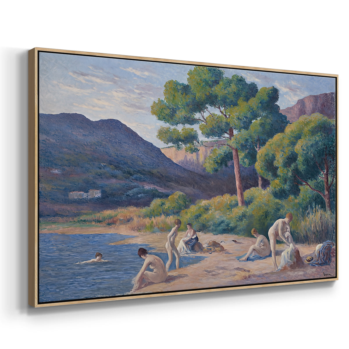 Bathers in Saint-Tropez, c. 1909 - Floater Framed Canvas Print