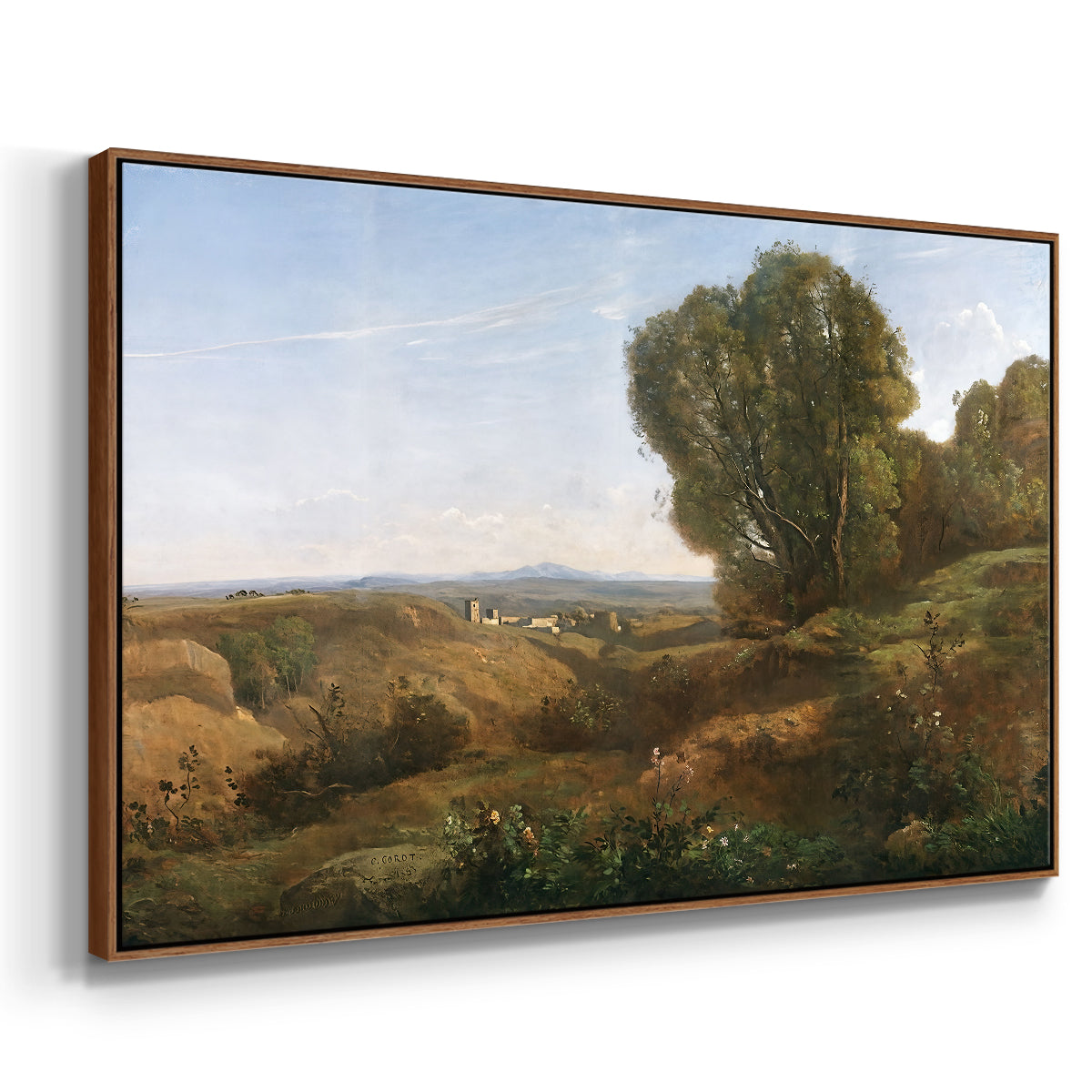 Souvenir of Roquemaure in the Gard, c. 1853 - Floater Framed Canvas Print