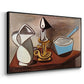 Jug, Candle, and Enamel Pan, 1950 - Floater Framed Canvas Print