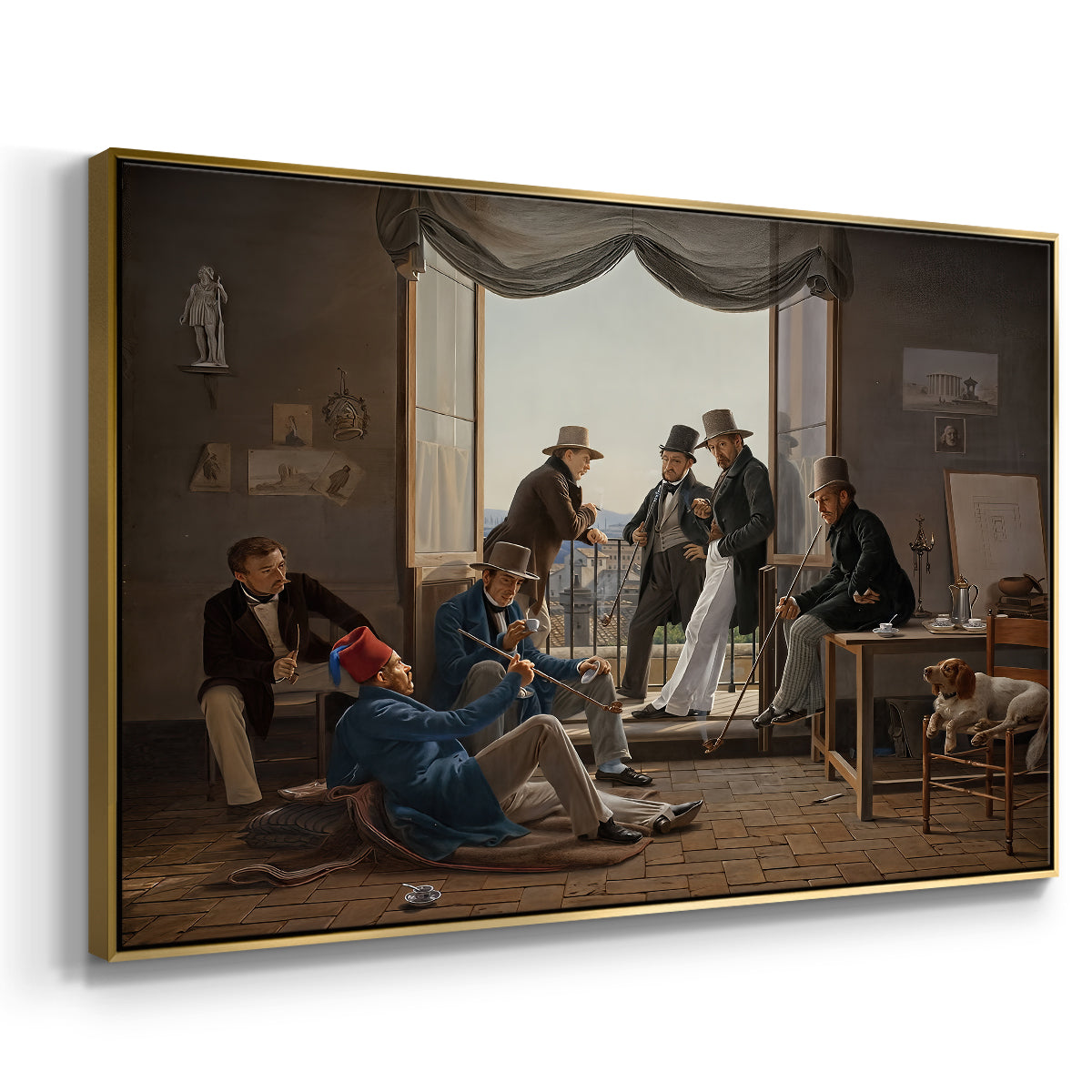 A Group of Danish Artists in Rome, 1837 - Floater Framed Canvas Print