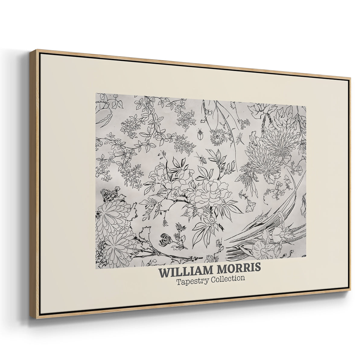 Fleurs, 1866 (Morris Inspired) - Floater Framed Canvas Print