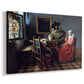 Canvas art print featuring a quiet domestic scene with figures and window light, displayed at an angle