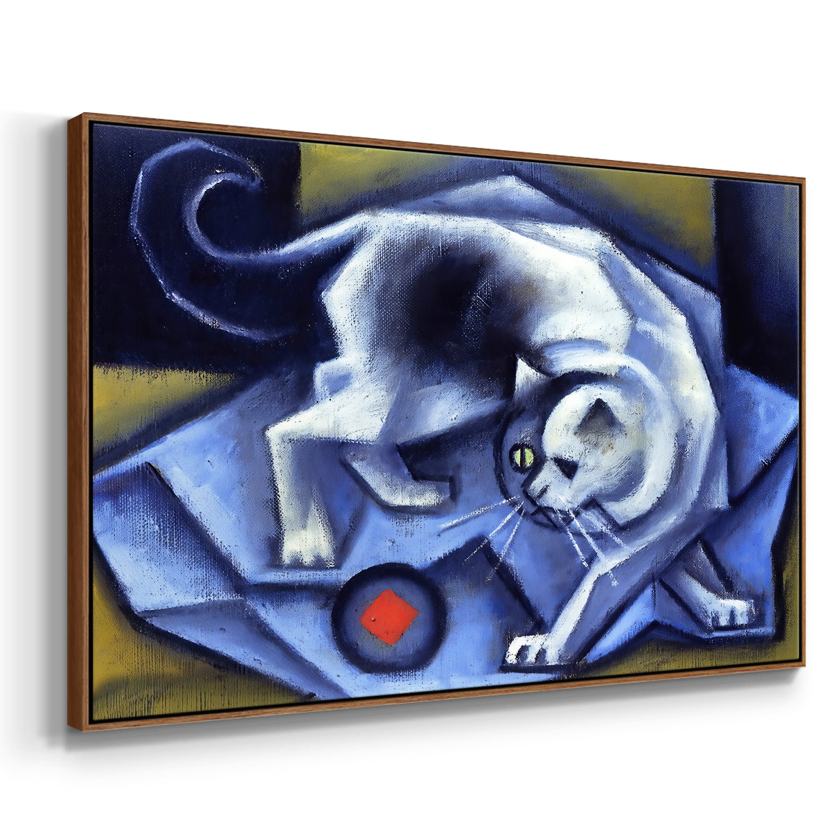 Cat Playing with a Ball, 1945-1950 - Floater Framed Canvas Print