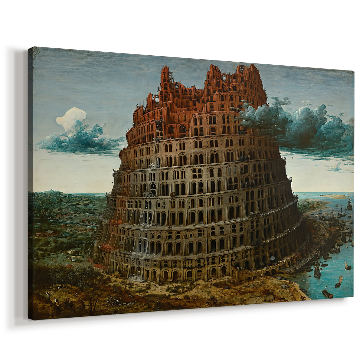 Canvas art print featuring an architectural monumental scene, displayed at an angle