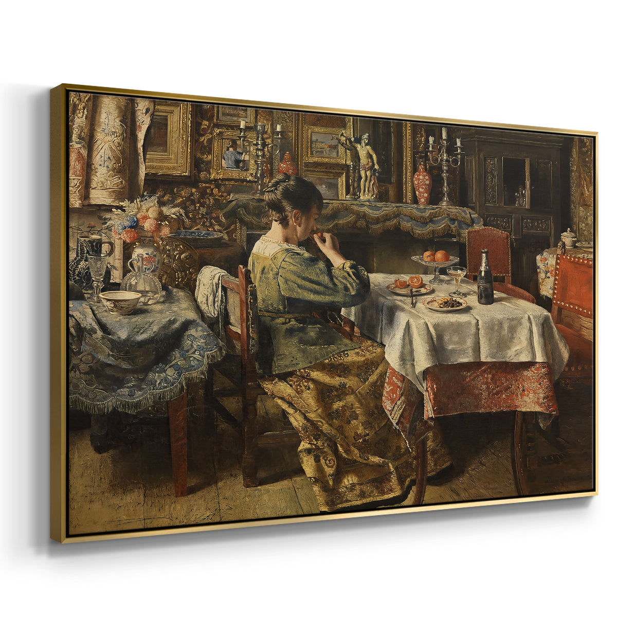 The Meal (De maaltijd), c. 1885 - Floater Framed Canvas Print