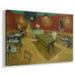 Canvas art print featuring a nighttime interior scene with glowing lights and strong perspective, displayed at an angle