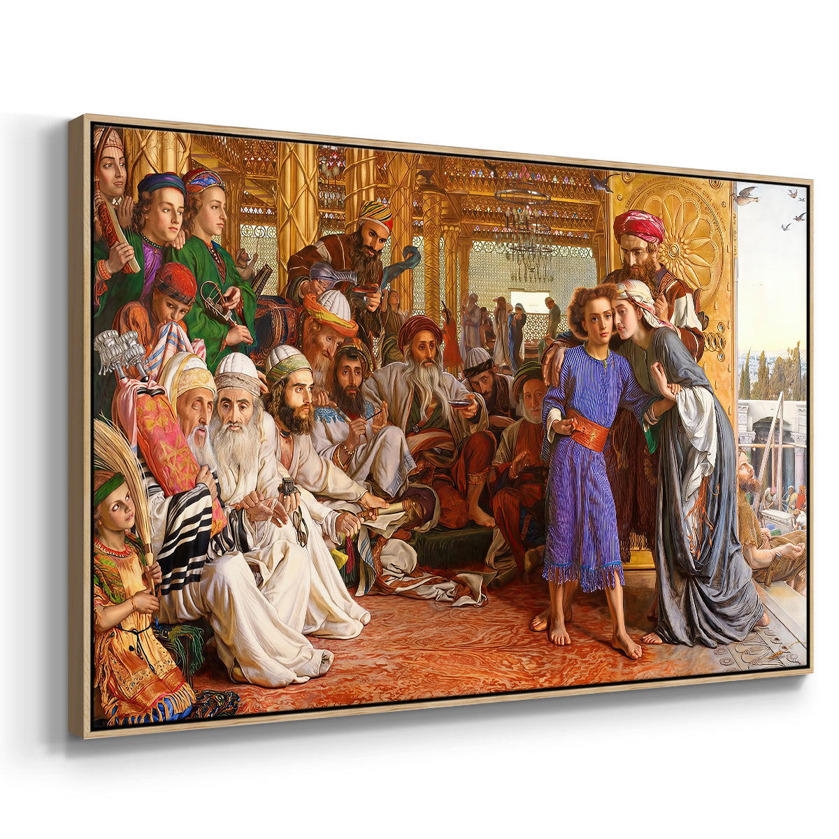 The Finding of the Saviour in the Temple, 1854-1860 - Floater Framed Canvas Print