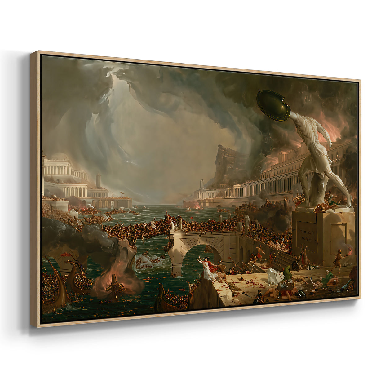 The Course of Empire: Destruction, 1836 - Floater Framed Canvas Print