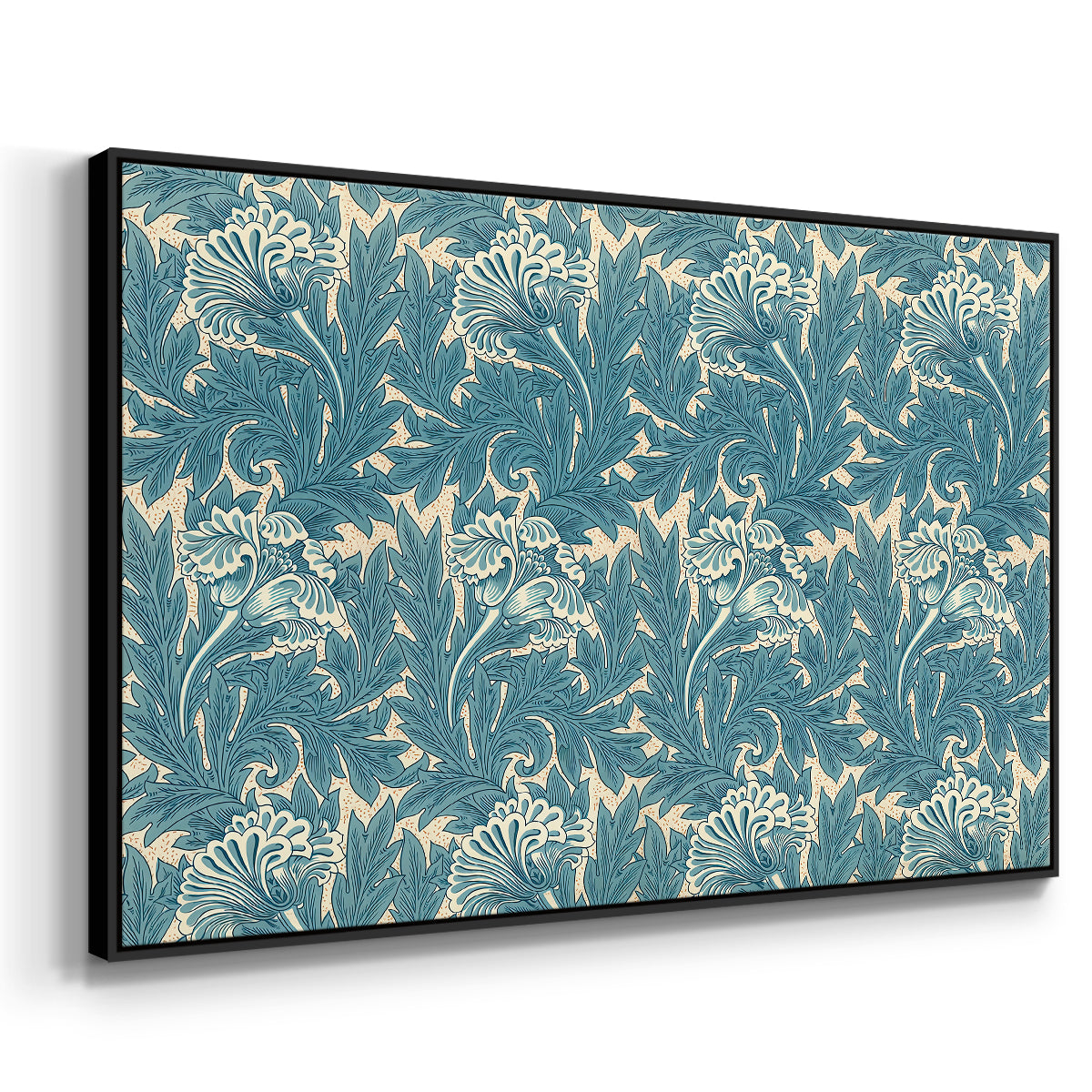 Tulip (Teal), 1875 - Floater Framed Canvas Print