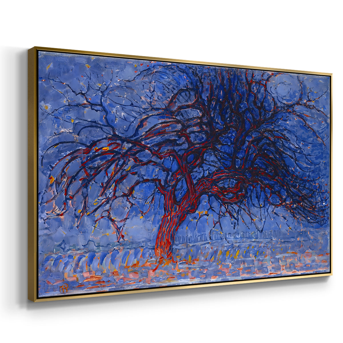 The Red Tree, 1909 - Floater Framed Canvas Print