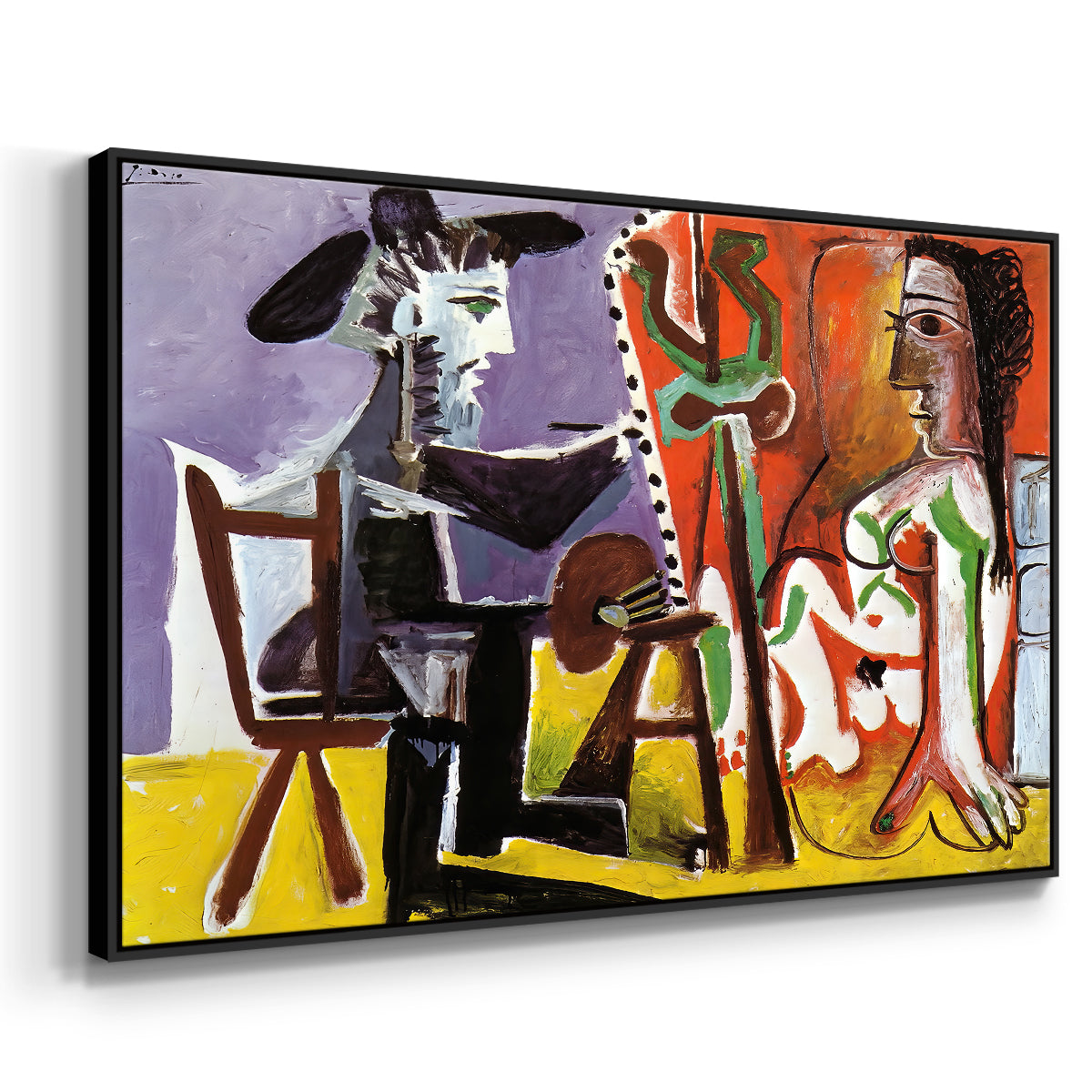 The Painter and His Model, 1963 - Floater Framed Canvas Print