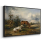 Two Horses on the Pasture, c. 1825 - Floater Framed Canvas Print