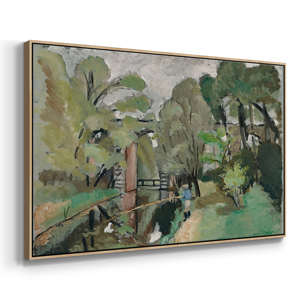 The Little Fisherman, Maintenon, 1918 - Floater Framed Canvas Print