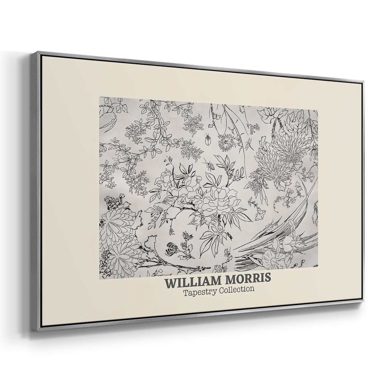 Fleurs, 1866 (Morris Inspired) - Floater Framed Canvas Print