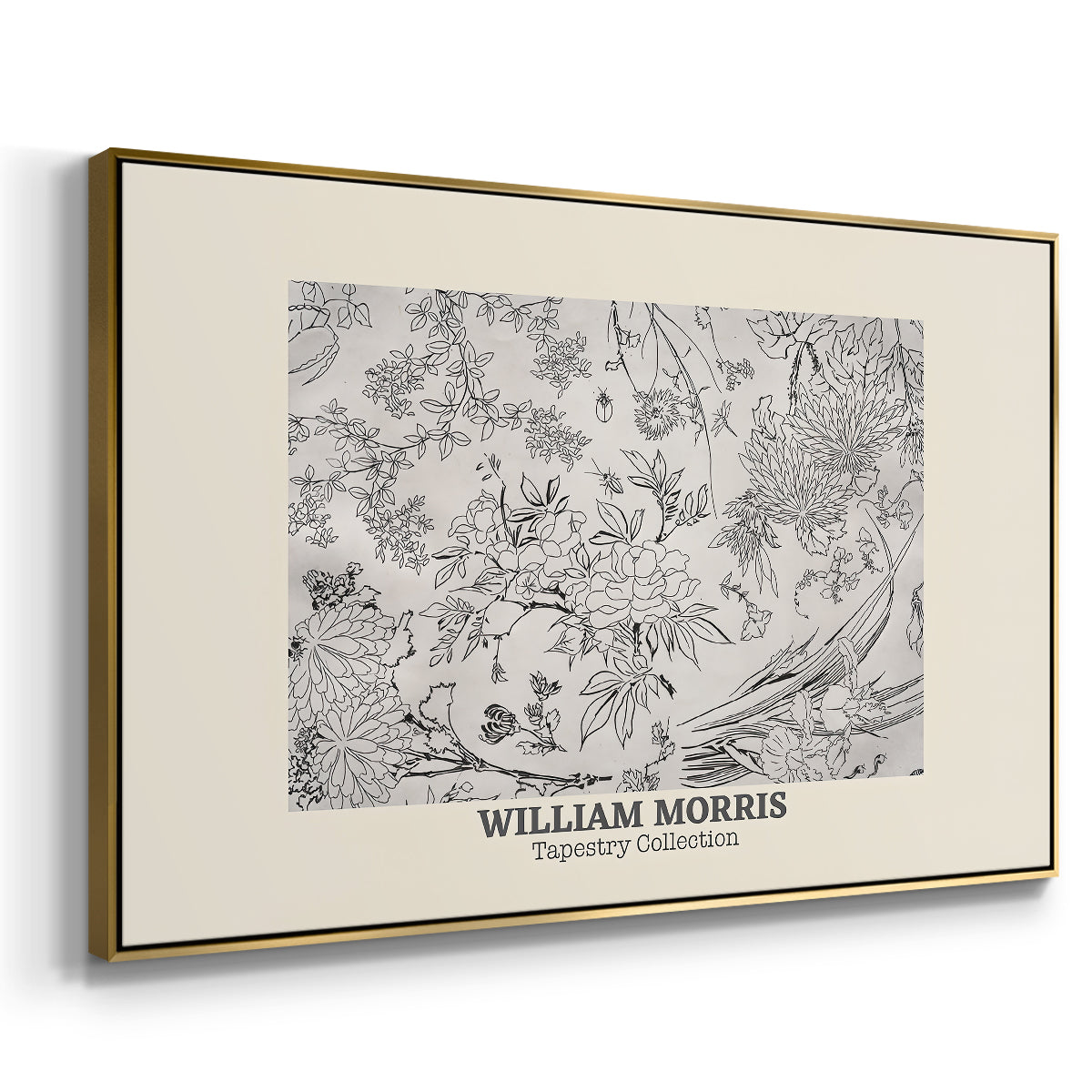 Fleurs, 1866 (Morris Inspired) - Floater Framed Canvas Print