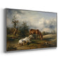 Two Horses on the Pasture, c. 1825 - Floater Framed Canvas Print