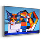 Cassie Thinking about Cubism - Floater Framed Canvas Print