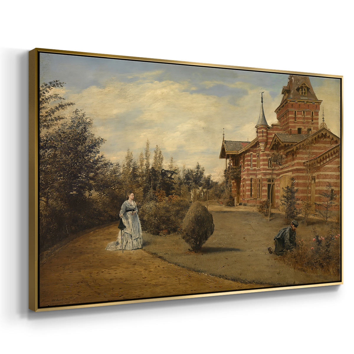 The Country House of Gustave Coûteaux, 1871 - Floater Framed Canvas Print