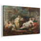 Canvas art print featuring a Rococo scene of figures interacting in decorative interior, displayed at an angle