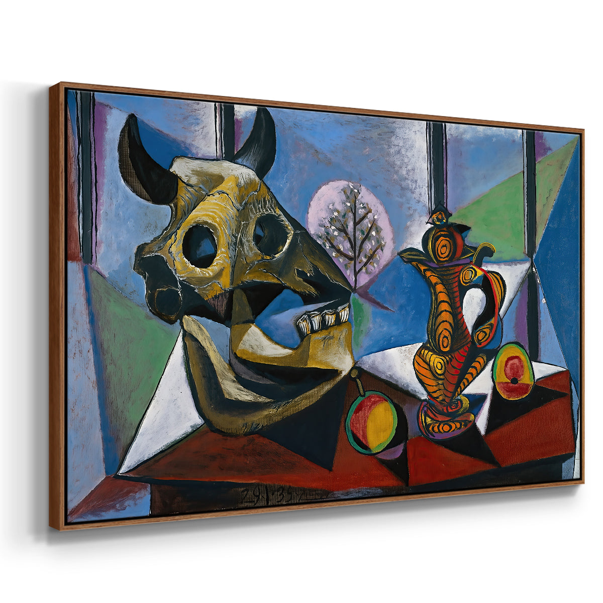 Still Life with Bull's Skull, 1939 - Floater Framed Canvas Print