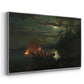 Spear Fishing on Lake Krøderen, 1851 - Floater Framed Canvas Print