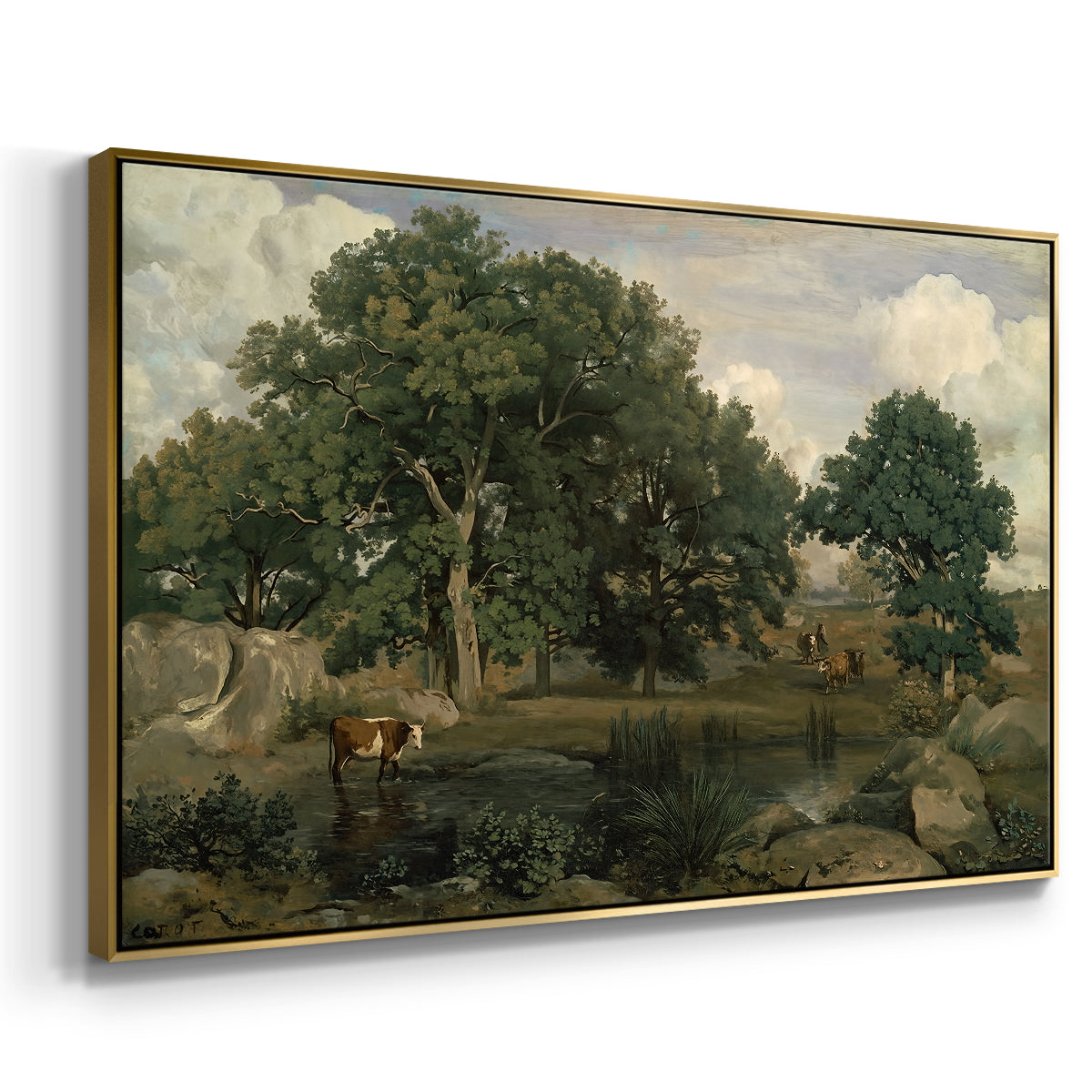 Forest of Fontainebleau, 1846 - Floater Framed Canvas Print