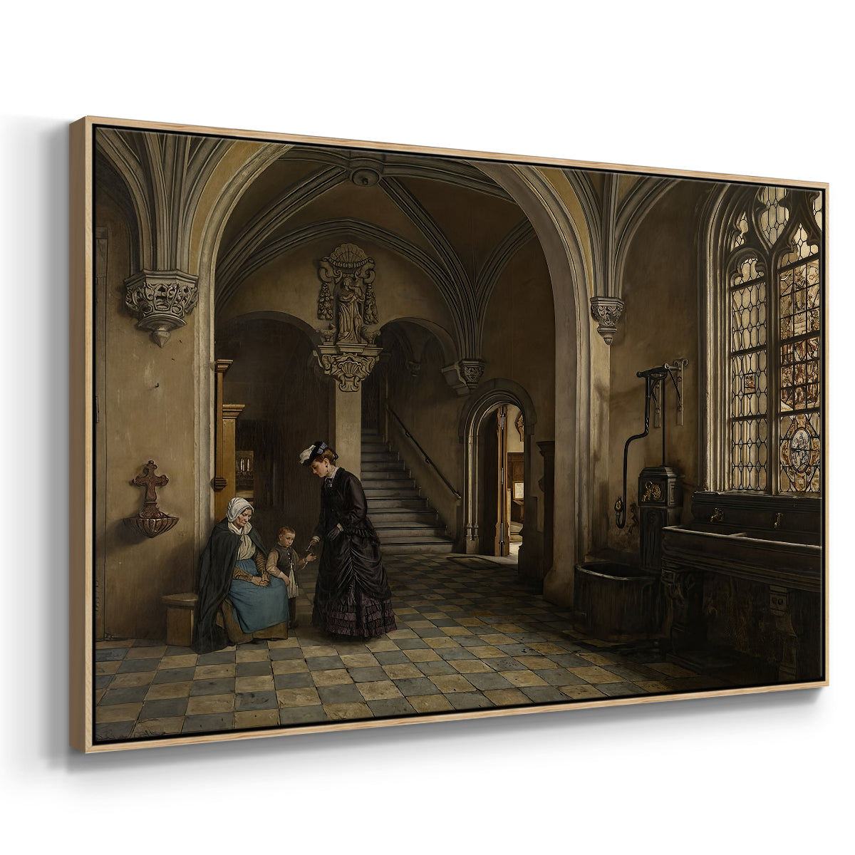 Interior of the Church of Saint Paul in Antwerp, c. 1865-1869 - Floater Framed Canvas Print