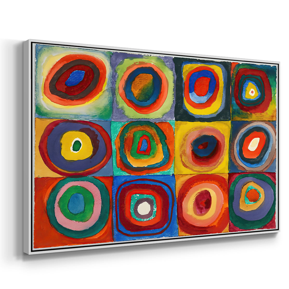 Color Study: Squares with Concentric Circles, 1913 - Floater Framed Canvas Print