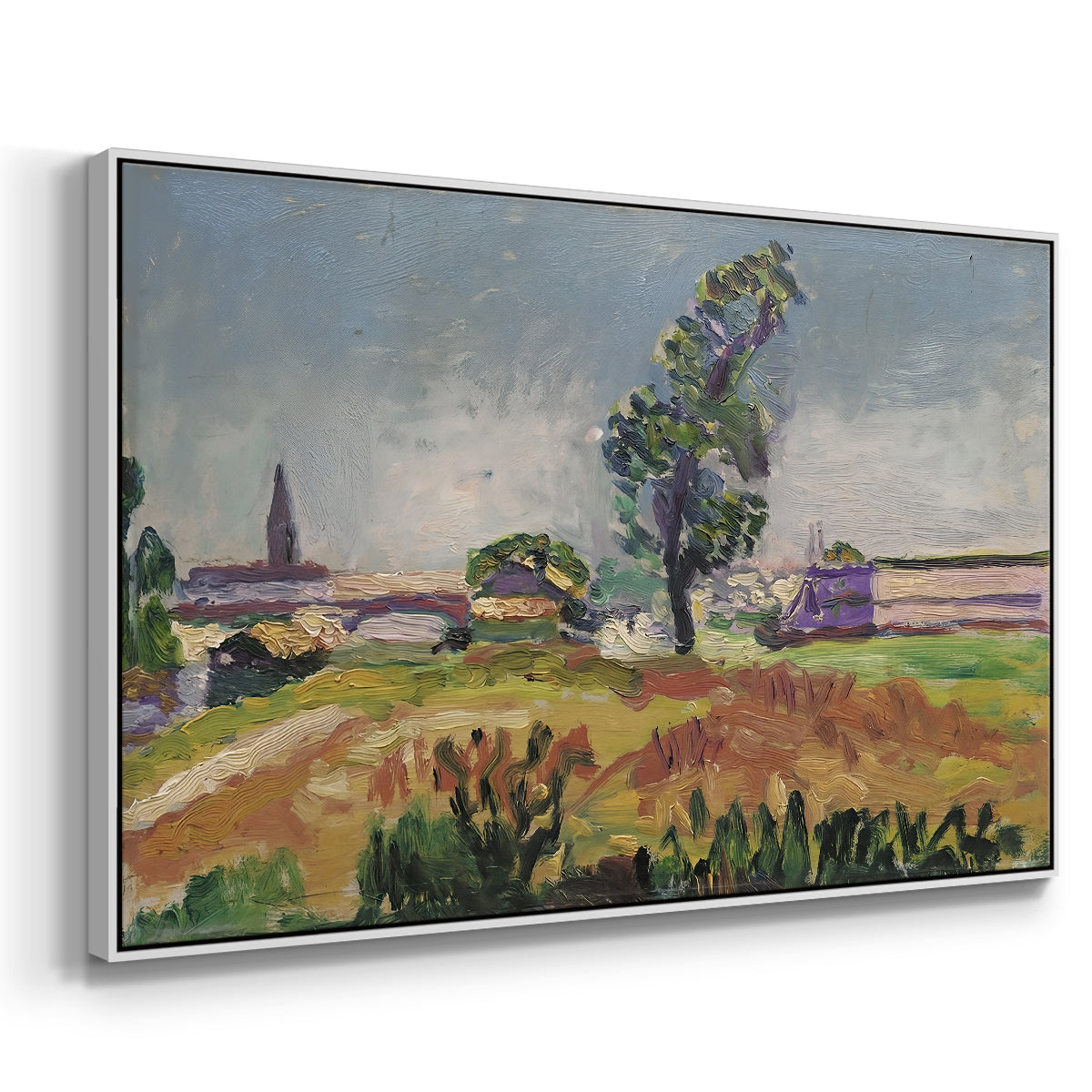 Landscape Around Toulouse, The Bridge of the Young Ladies, 1898 - Floater Framed Canvas Print