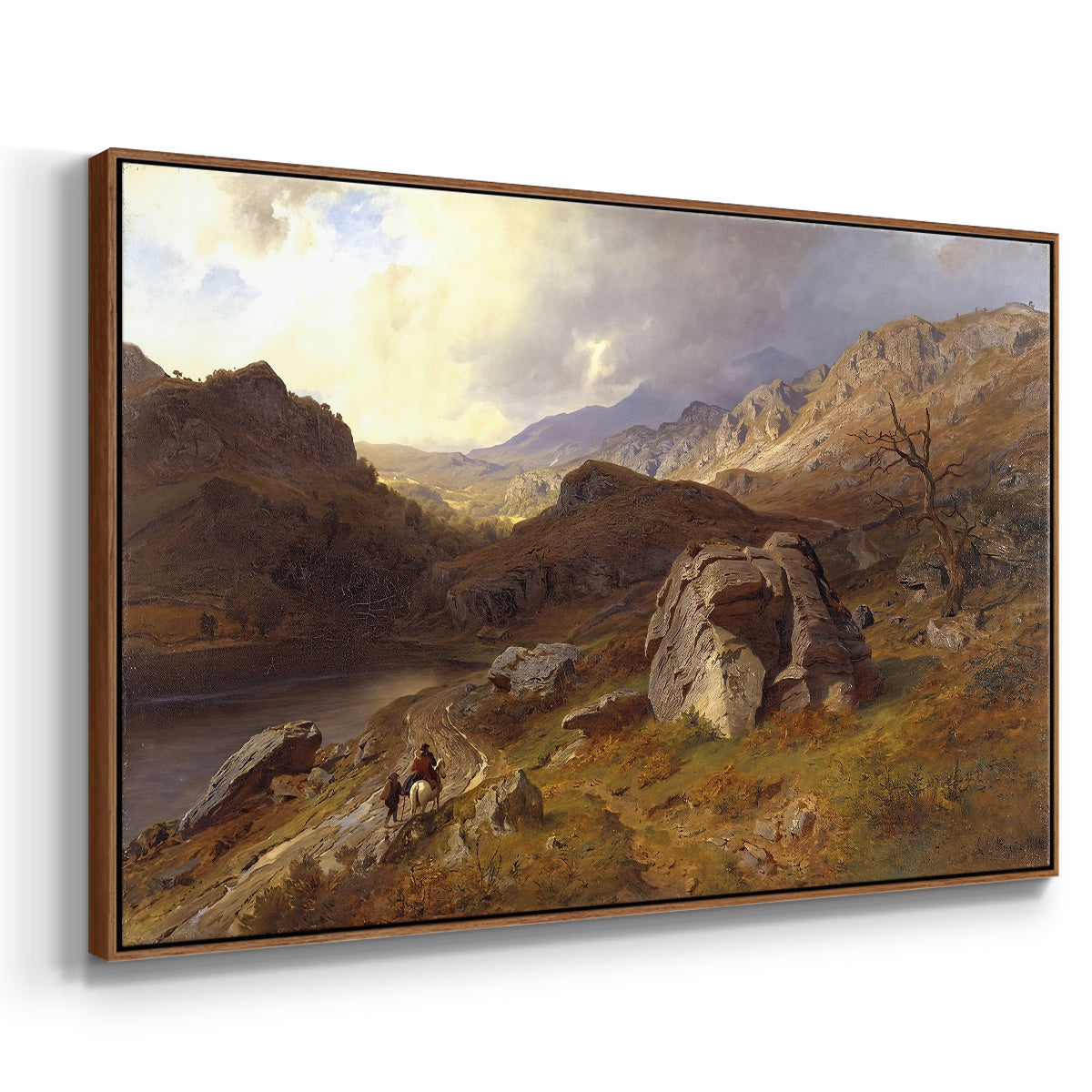 Lledr Valley in Wales, 1864 - Floater Framed Canvas Print
