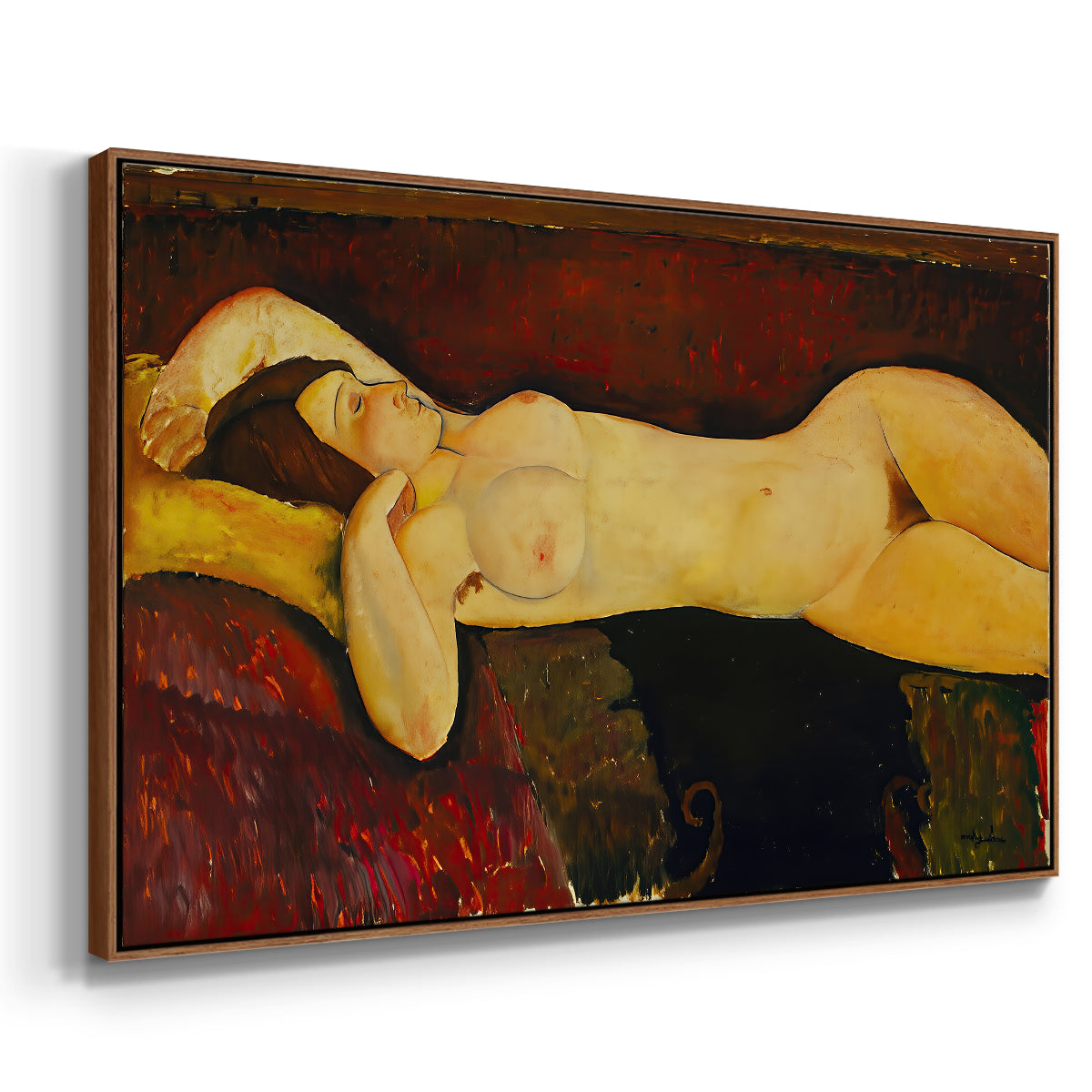 Reclining Nude (Nu couché), 1919 - Floater Framed Canvas Print