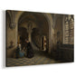 Canvas art print featuring an architectural scene with long perspective through interior space, displayed at an angle